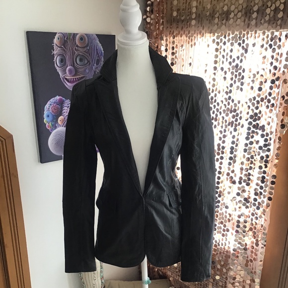 Source Unknown Jackets & Blazers - Leather Tailored Blazer Size 8